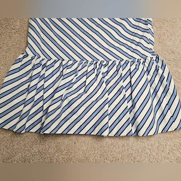 NEW Maeve Ryanne Asymmetric Nautical Stripe Peplum Flounce Ruffle Hem Midi Skirt - Picture 13 of 14